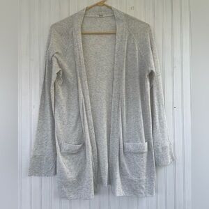 MONROW Women's Cream Lightweight Cotton Cashmere Open Front Cardigan Size Small